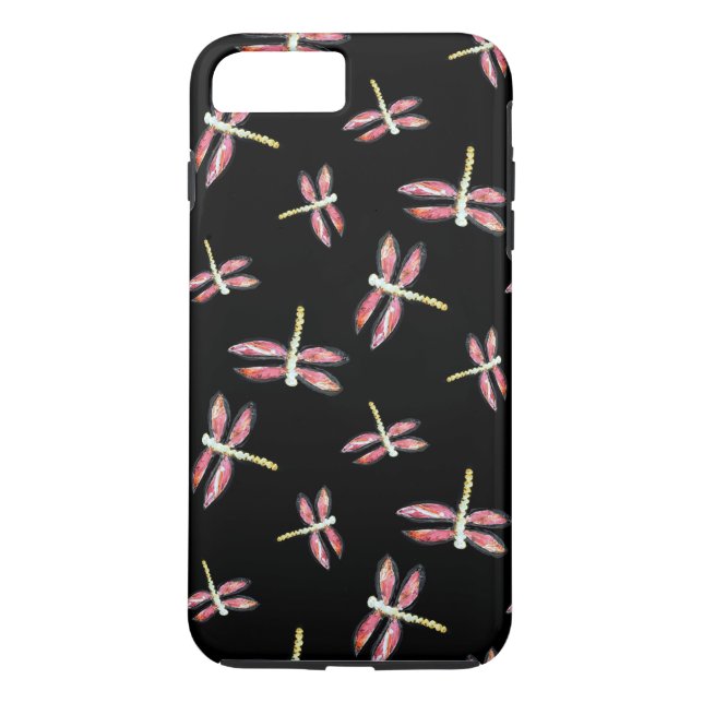 Dancing Pink Dragonfly Art Case-Mate iPhone Case (Back)