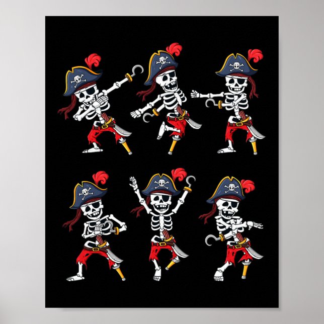 Dancing Pirate Skeletons Dance Challenge Boys Kids Poster (Front)