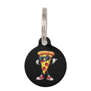 Dancing Pizza Slice A Playful & Delicious Design Pet Tag