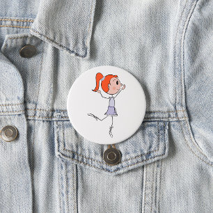 Dancing Princess Cute Ballerina Stick Figure  7.5 Cm Round Badge