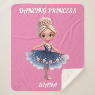 "DANCING PRINCESS" PERSONALIZED  SHERPA BLANKET