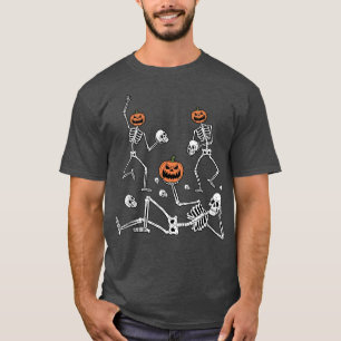 Dancing Pumpkin Skeletons Halloween Pumpkin Spice  T-Shirt
