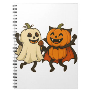 Dancing Pumpkins in Halloween Costumes – Funny Gho Notebook