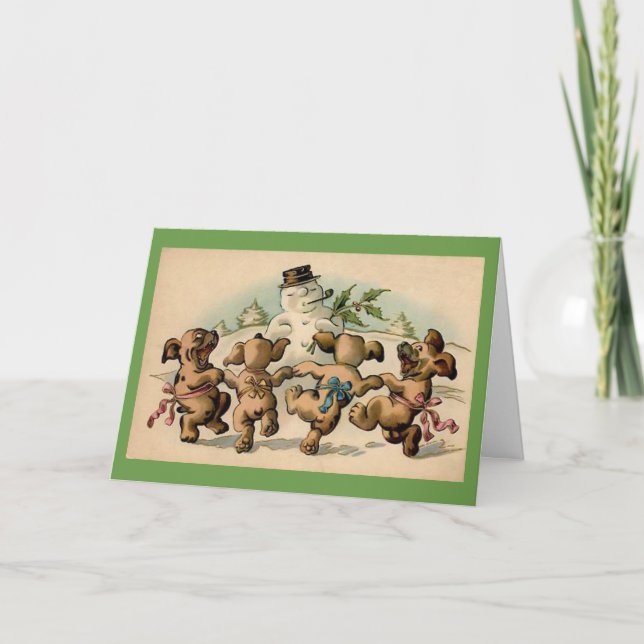 Dancing Puppies Holiday Card (Front)