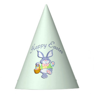 Dancing Purple Easter Bunny Mint Green Party Hat