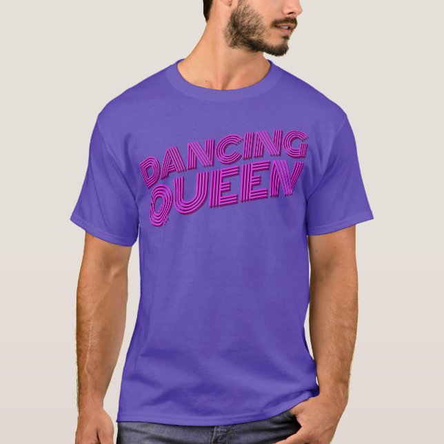 Dancing Queen 70s Disco Retro Script T-Shirt (Front)