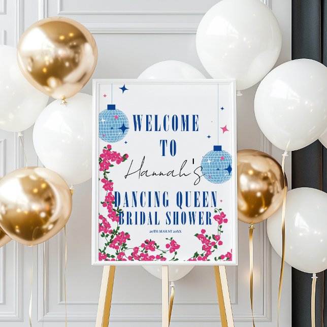 Dancing Queen bougainvillea Bridal Shower Welcome  Poster (Creator Uploaded)