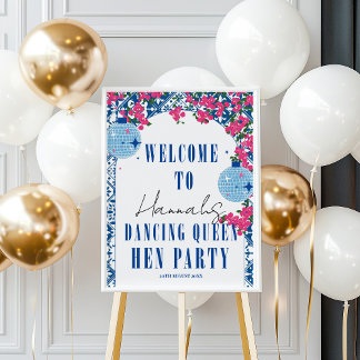 Dancing Queen bougainvillea Hen Party Welcome Poster