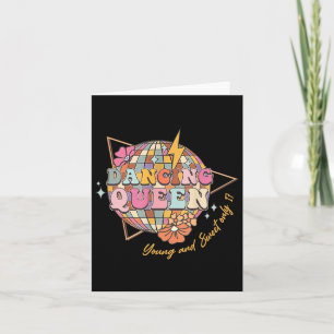 Dancing Queen Foral 17th Birthday Disco Ball  Card