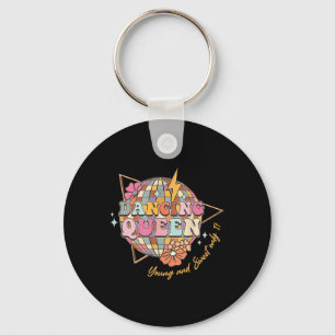 Dancing Queen Foral 17th Birthday Disco Ball Key Ring