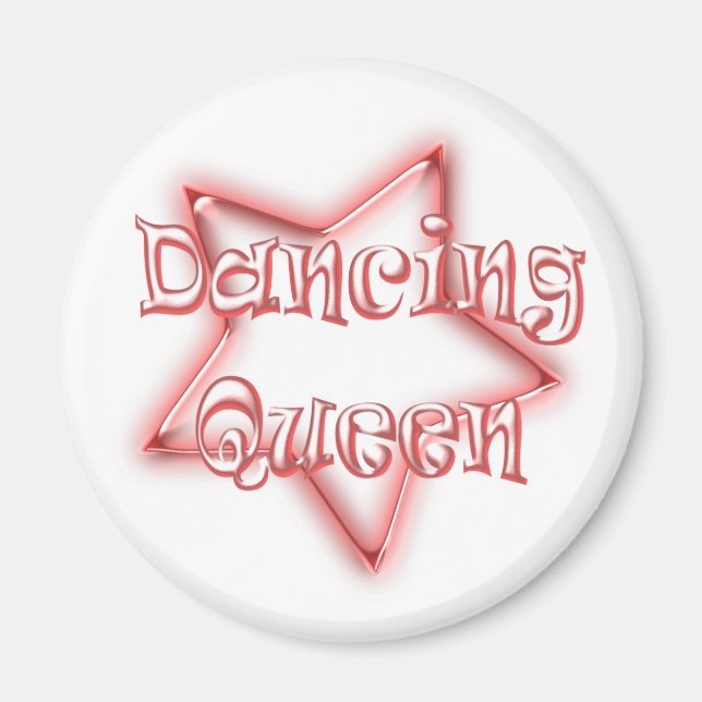 Dancing Queen Girls Pink Fridge Magnet (Front)