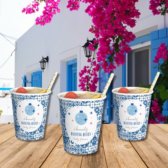 Dancing Queen greek Musical disco baby shower Paper Cups (Creator Uploaded)