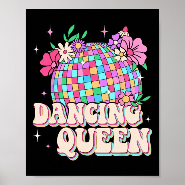 Dancing Queen Shirt Retro Dance Mum 70s 80s  Poster (Front)