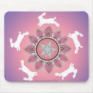 Dancing Rabbit Mandala Mousepad