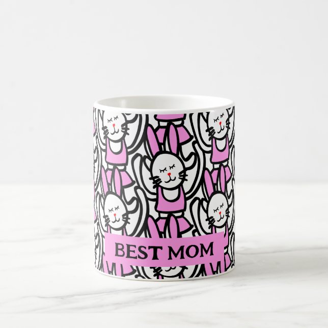 Dancing Rabbit Mug, Personalised Mother's Day Gift Coffee Mug (Center)