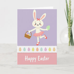 Dancing Rabbit Pattern Egg Card