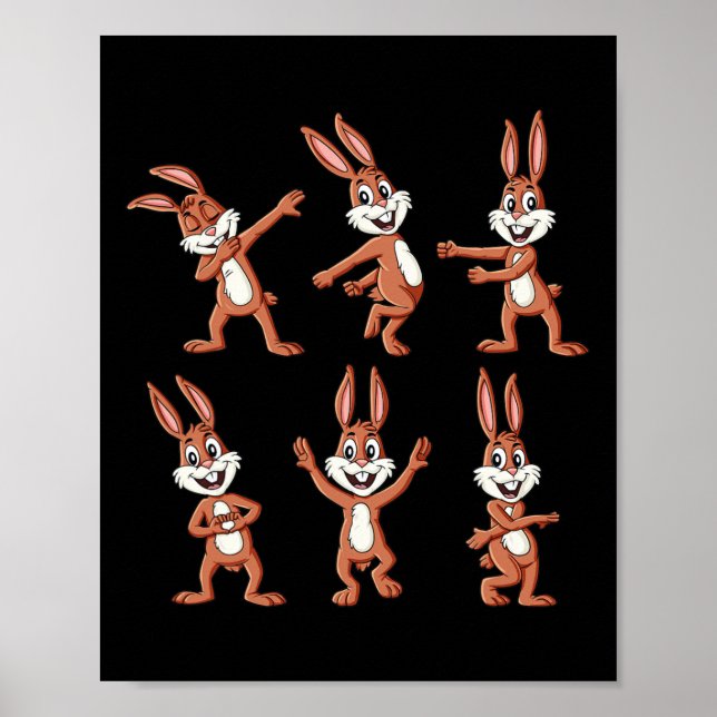 Dancing Rabbits Easter Day Dance Challenge Boys Gi Poster (Front)