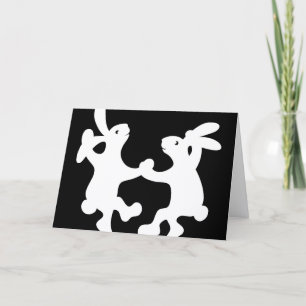 Dancing Rabbits Greeting Card