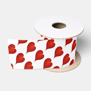Dancing Red Hearts Modern Abstract Digital Art Satin Ribbon