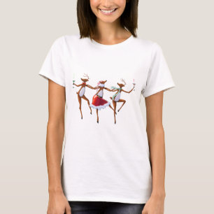 DANCING REINDEER by SHARON SHARPE T-Shirt