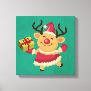 Dancing Reindeer Canvas Print