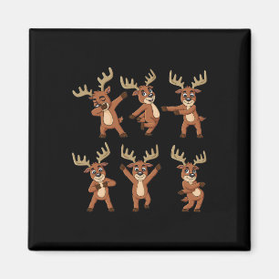 Dancing Reindeer Dance Challenge Christmas Boys Gi Magnet