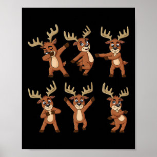 Dancing Reindeer Dance Challenge Christmas Boys Gi Poster