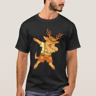 Dancing Reindeer In Bavarian Costume Clothing Lede T-Shirt