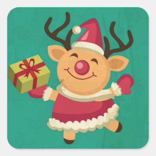 Dancing Reindeer Sticker