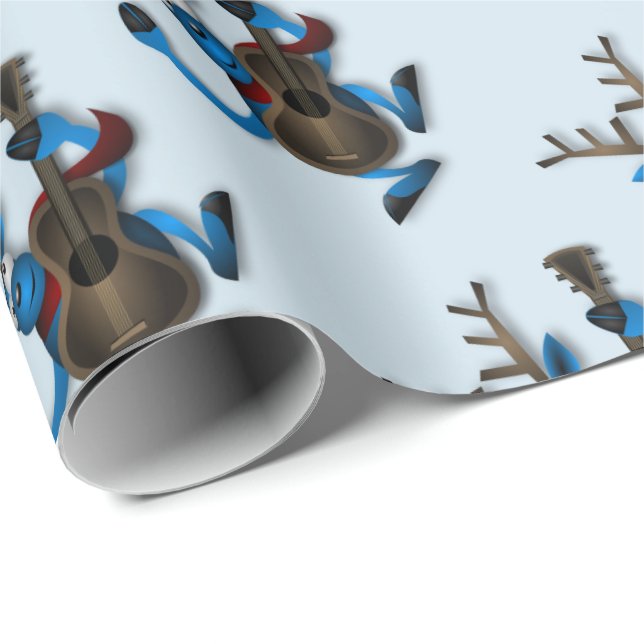 Dancing Reindeer with Guitar Wrapping Paper (Roll Corner)