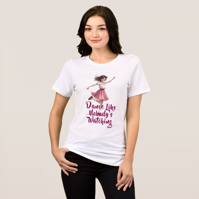 Dancing Retro Girl Tri-Blend Shirt (Front Full)