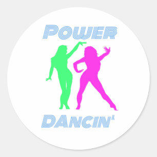 Dancing - Retro Power Dancin 'Girls Classic Round Sticker