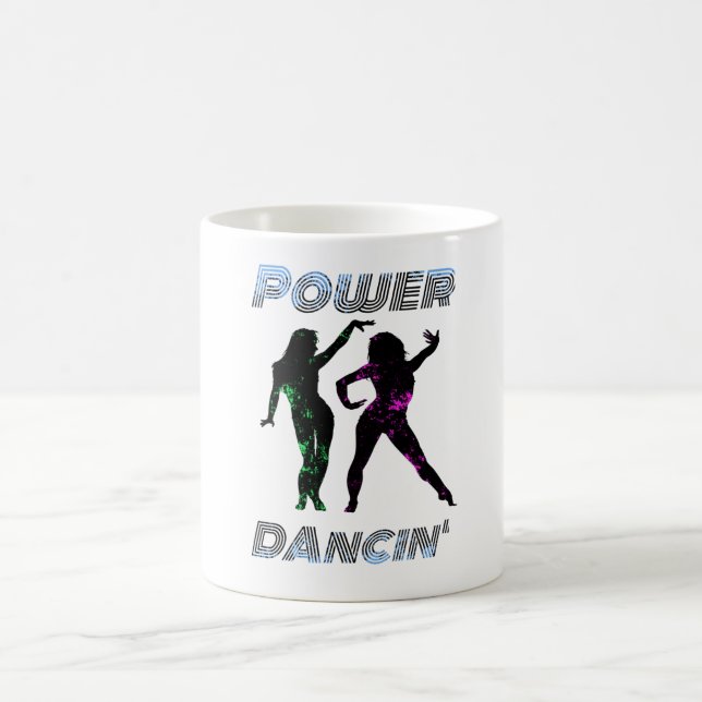 Dancing - Retro Power Dancing' Girls Lava style Coffee Mug (Center)