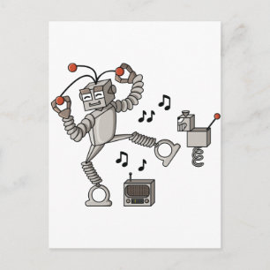 Dancing robot postcard