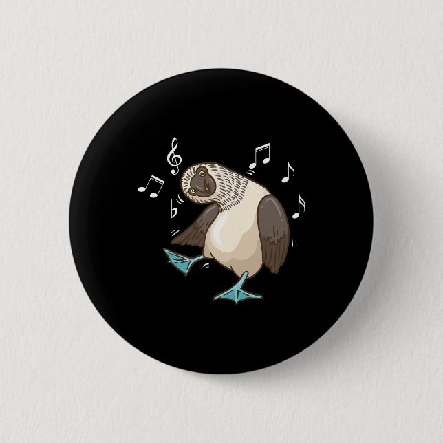 Dancing S I Blue-footed Boo  6 Cm Round Badge (Front)