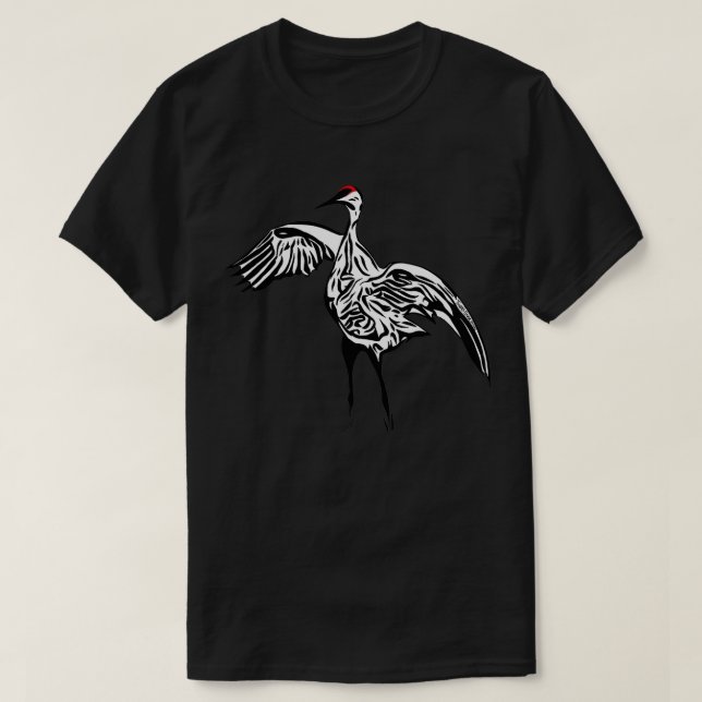 Dancing Sandhill Crane  T-Shirt (Design Front)