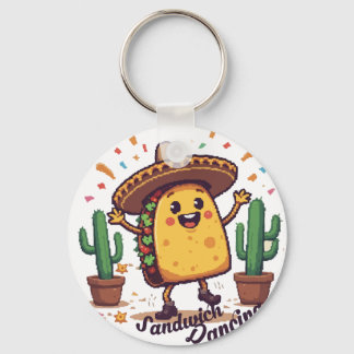 Dancing Sandwich Fiesta Key Ring