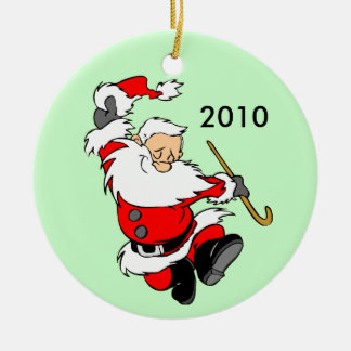 Dancing Santa 2010 Ceramic Tree Decoration