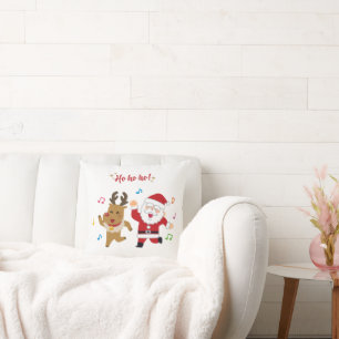  Dancing Santa and Reindeer Christmas Party Cushion