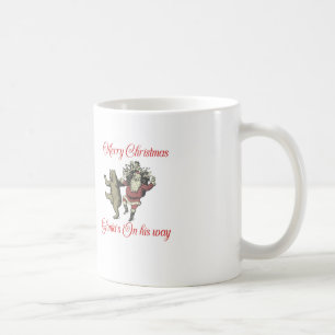 Dancing Santa & Bear Christmas Mug