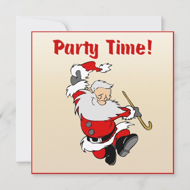 Dancing Santa Christmas Invite (Front)