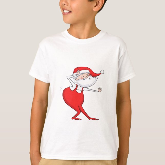 Dancing Santa Claus Christmas Kids T-shirt (Front)