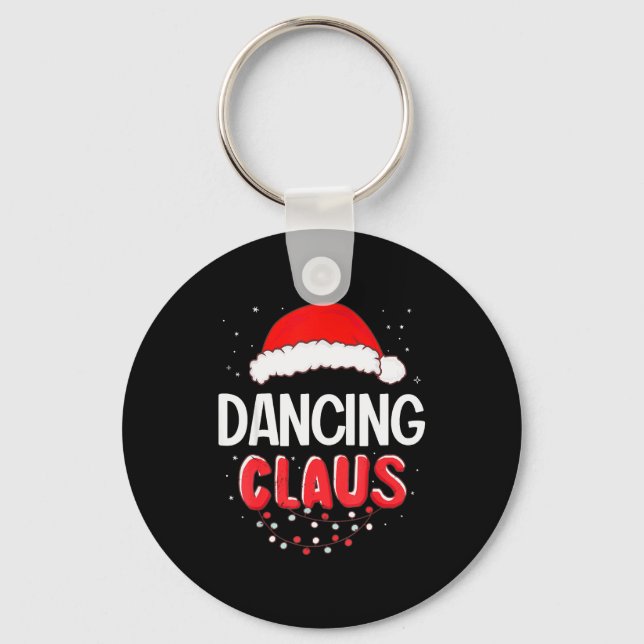 Dancing Santa Claus Christmas Matching Costume  Key Ring (Front)