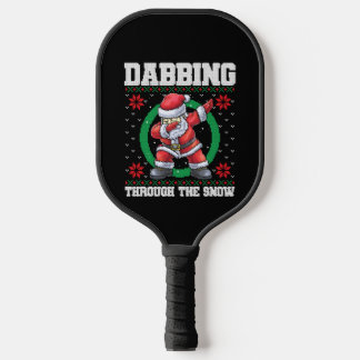 Dancing Santa Claus Christmas Pickleball Paddle