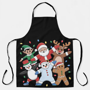 Dancing Santa Elf and friends Apron