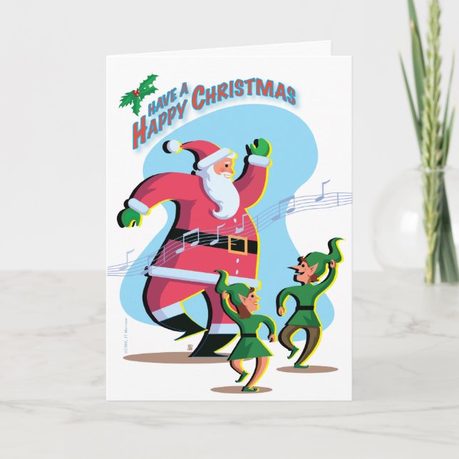 Dancing Santa Holiday Card (Front)