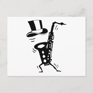 Dancing Saxophone Postcard