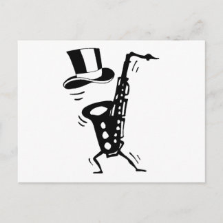 Dancing Saxophone Postcard