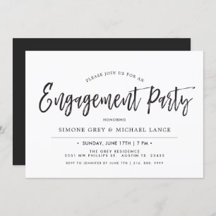 Dancing Script   Minimal Style Engagement Party Invitation