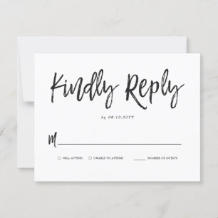 Dancing Script Wedding Minimal Reply Card